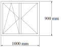 okno 1000 mm x 900 mm