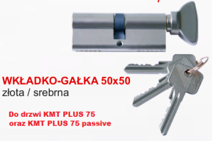 Wkładko-gałka  do drzwi KMT PLUS 75