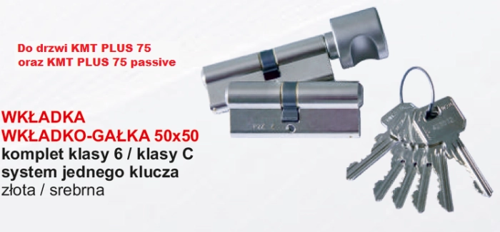 wkładka, wkładko-gałka kl.6/kl.C 50x50 sys. 1 klucza
