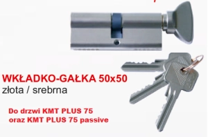 Wkładko-gałka  do drzwi KMT PLUS 75